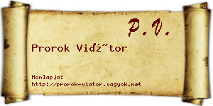 Prorok Viátor névjegykártya